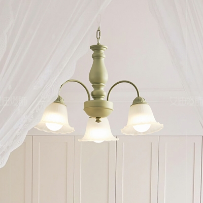 French Pastoral Style Chandelier Creative Medieval Glass Chandelier for Bedroom