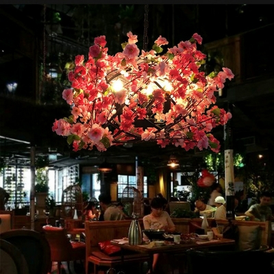 Industrial Style Retro Chandelier Creative Plant Decoration Hanging Lamp