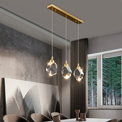Modern Creative Pendant Creative Geometric Crystal Hanging Lamp for Dining Room