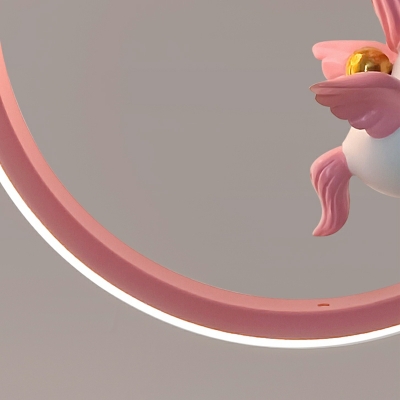 Modern Creative Single Pendant Cartoon Unicorn Small Hanging Lamp