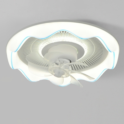 Modern Minimalist Fan Ceiling Light Fashion Round Ceiling Mounted Fan Light for Bedroom