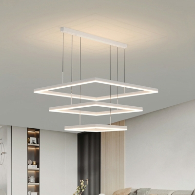 Modern Minimalist Square Chandelier Nordic Light Luxury Multi Layer Chandelier