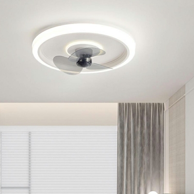 Modern Simple LED Ceiling Fan Light Creative Acrylic Ceiling Mounted Fan Light for Bedroom