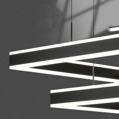 Nordic Minimalist Square Chandelier LED Multi Layer Chandelier for Living Room