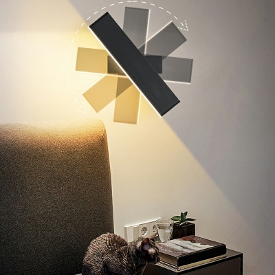 1 Light Wall Lighting Ideas Minimalism Style Rectangle Shape Metal Sconce Lights