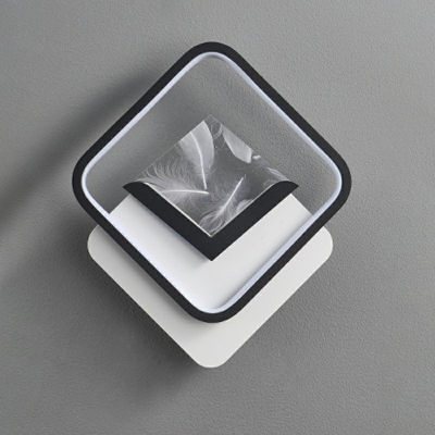 1 Light Wall Lighting Ideas Minimalist Style Square Shape Metal Sconce Light
