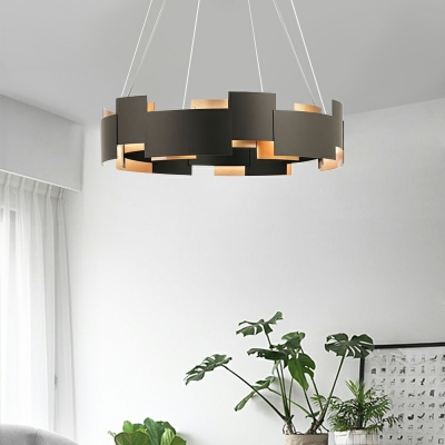 8 Light Pendant Light Fixtures Contemporary Style Round Shape Metal Hanging Ceiling Lights