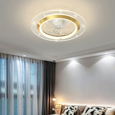 Led Flush Mount Modern Style Acrylic Flush Mount Fan Lamps for Bedroom