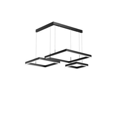 Nordic Minimalist Square Chandelier Creative LED Multi Layer Chandelier for Living Room