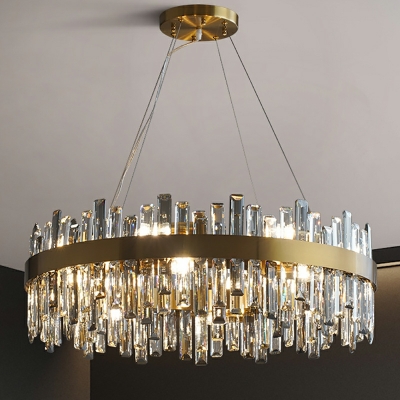 Postmodern Crystal Chandelier Simple Stainless Steel Chandelier for Living Room