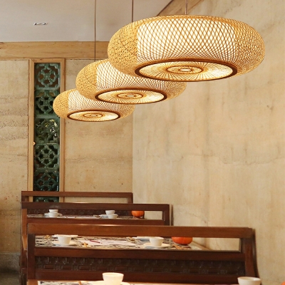 Southeast Asian Handmade Hanging Lamp Creative Bamboo Weaving Hanging Lamp