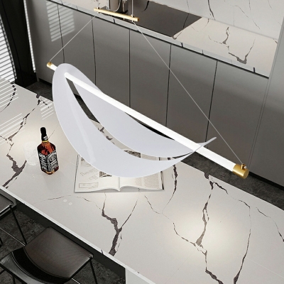 1 Light Pendant Chandelier Contemporary Style Linear Shape Metal Hanging Light Fixture