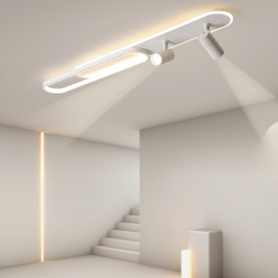 4 Light Ceiling Lamp Contemporary Style Oval Shape Metal Flush Mount Fixture