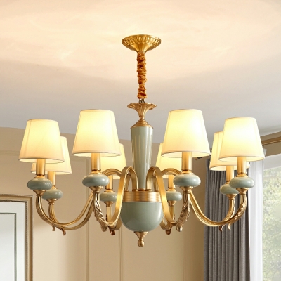 8 Light Pendant Light Fixtures Traditonal Style Bell Shape Metal Hanging Ceiling Lights
