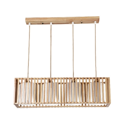 Wood Hanging Lamps Kit Contemporary Style Pendant Light for Bedroom