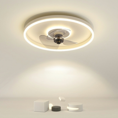 Round Flush Fan Light Fixtures Modern Style Acrylic  Flush Fan Light for Bedroom