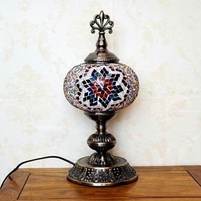 Turkish Retro Metal Table Lamp Creative Stained Glass Table Lamp