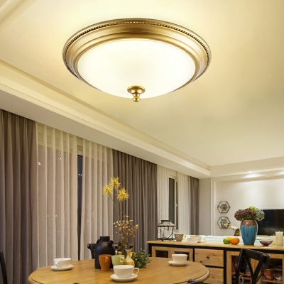 1 Light Ceiling Light Fixtures Trditonal Style Dome Shape Metal Flush Mount Fixture