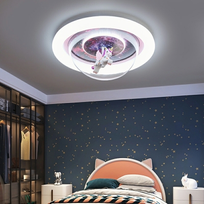 2 Light Close To Ceiling Fixtures Kids Style Unicorn Shape Metal Flushmount Lighting