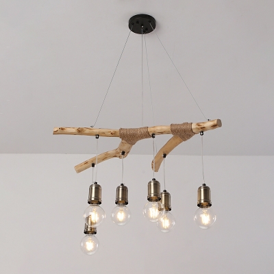 Island Pendant Lights Industrial Style Wood Island Lighting Fixtures for Living Room