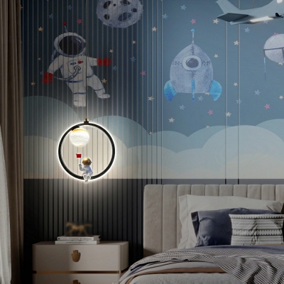 Modern Creative Cartoon Single Pendant LED Astronaut Small Hanging Light