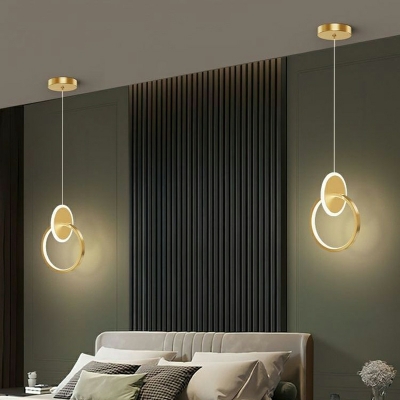 Oval Hanging Lamps Kit Contemporary Style Pendant Light Acrylic for Bedroom