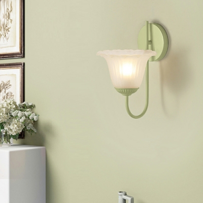 1 Light Wall Lighting Ideas Minimalist Style Flower Shape Metal Sconce Light