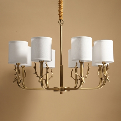 10 Light Pendant Light Fixtures Traditional Style Cylinder Shape Metal Hanging Ceiling Lights