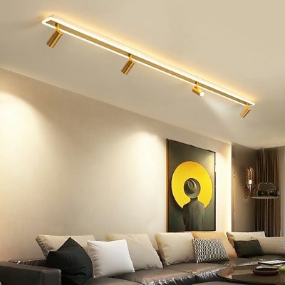 5 Light Ceiling Lamp Contemporary Style Tube Shape Metal Flush Mount Fixture