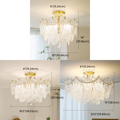 6 Light Ceiling Light Fixtures Trditonal Style Geometric Shape Metal Flush Mount Fixture