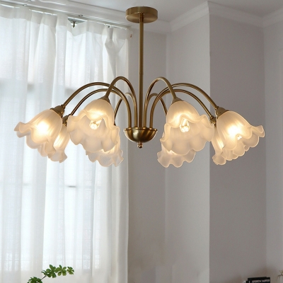8 Light Pendant Chandelier Contemporary Style Bell Shape Metal Hanging Ceiling Light