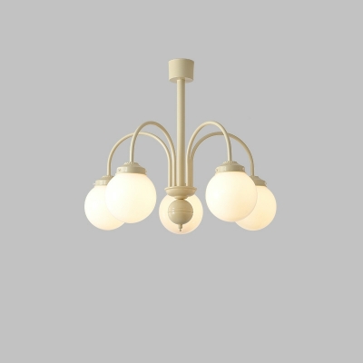 French Creative Glass Chandelier Simple Cream Chandelier for Bedroom