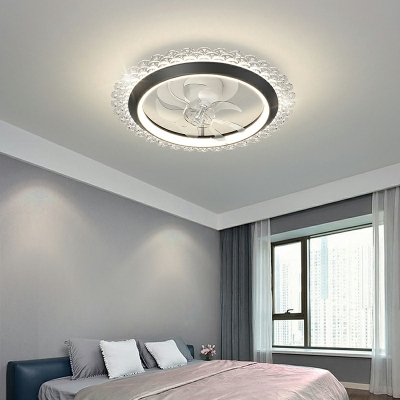 Led Flush Mount Modern Style Acrylic Flush Mount Fan Lamps for Bedroom