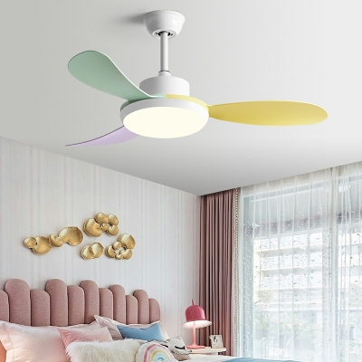 Modern LED Fan Light Fantasy Color Ceiling Mounted Fan Light for Kids Room