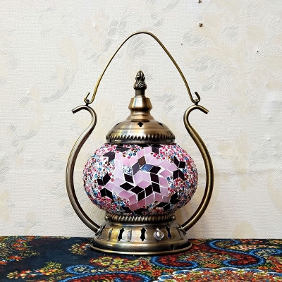 Moroccan Stained Glass Table Lamp Creative Portable Table Lamp