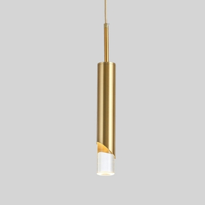 Nordic Simple Single Pendant Modern Cylindrical Crystal Hanging Lamp