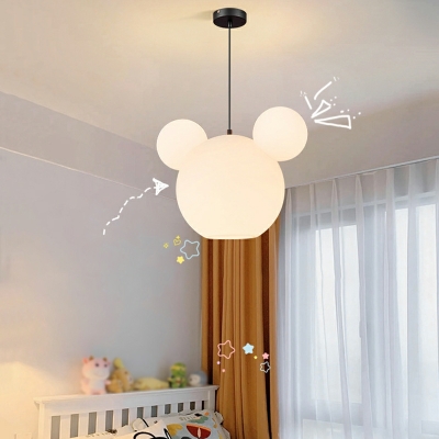 Nordic Simple White Pendant Creative Cartoon Mickey Hanging Lamp