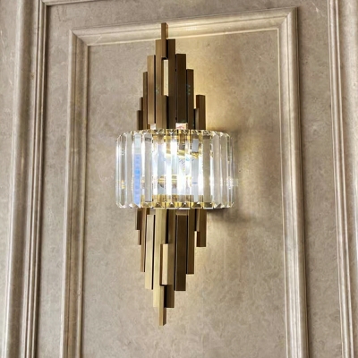 Post Modern Crystal Wall Lamp Creative Stainless Steel Wall Lamp for Bedroom