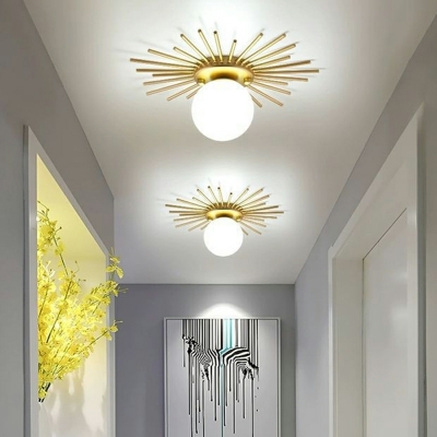 1 Light Ceiling Lamp Contemporary Style Globe Shape Metal Flush Mount Fixture