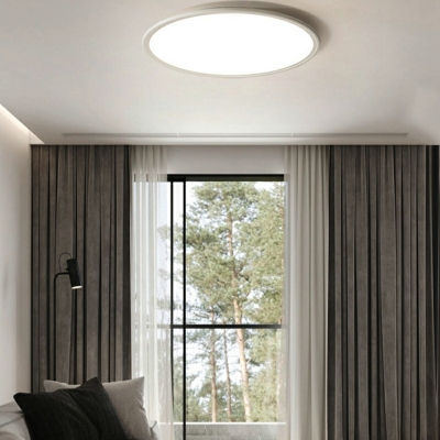 1 Light Ceiling Lamp Minimalism Style Round Shape Metal Flush Chandelier Lighting