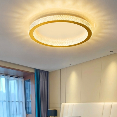 1 Light Close To Ceiling Fixtures Minimal Style Round Shape Metal Flushmount Lighting