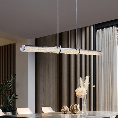 1 Light Pendant Chandelier Contemporary Style Linear Shape Metal Ceiling Hung Fixture