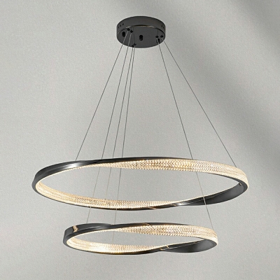 1 Light Pendant Light Contemporary Style Circle Shape Metal Hanging Ceiling Lamp