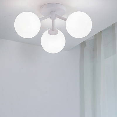 3 Light Ceiling Light Fixture Modern Creative Glass Ball Ceiling Lamp