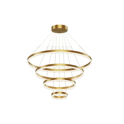 5 Light Pendant Light Fixtures Contemporary Style Ring Shape Metal Hanging Ceiling Lights