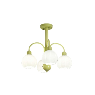 French Simple Green Chandelier Medieval Glass Chandelier for Bedroom