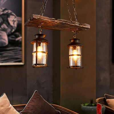 Island Lights Industrial Style Glass Island Pendant Lights for Living Room