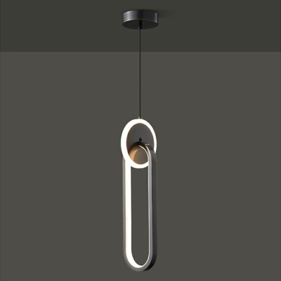 Modern Minimalist Line Single Pendant Creative Ring-shaped Long Hanging Lamp