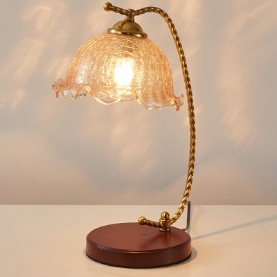 1 Light Nightstand Lights Minimalistic Style Dome Shape Wood Night Table Light