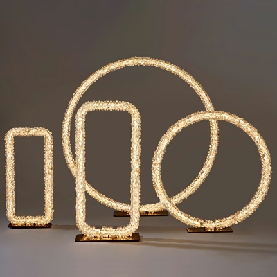 1 Light Nightstand Lights Minimalistic Style Geometric Shape Metal Night Table Light